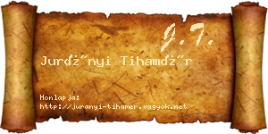 Jurányi Tihamér névjegykártya